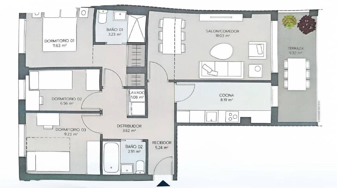 3 slaapkamer Flat te koop in Vilanova i la Geltru met zwembad garage - € 345.000 (Ref: 9994333)