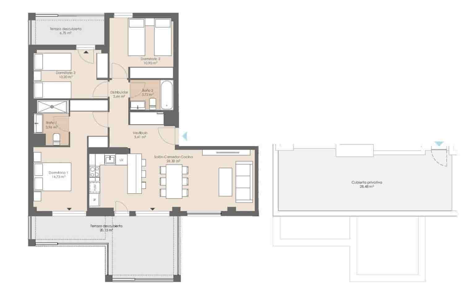 3 sovrum Takvåning till salu i Palmanova med pool - 775 000 € (Ref: 9197305)