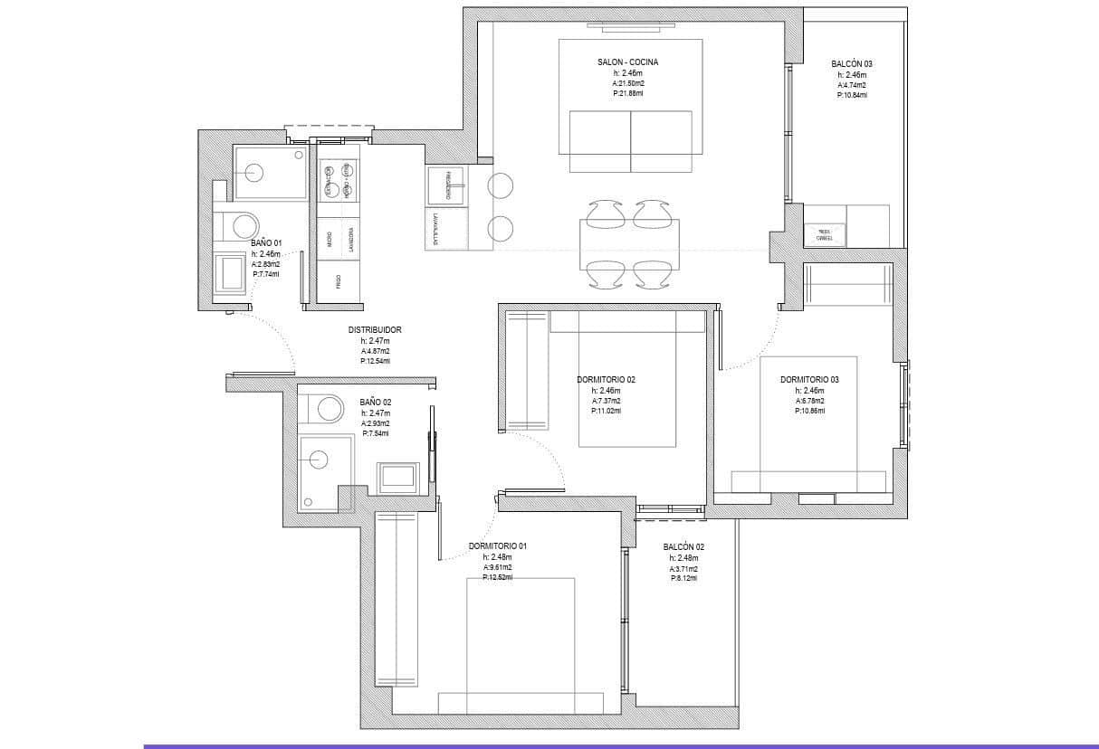 3 bedroom Flat for sale in Malaga city - € 420,000 (Ref: 10094179)