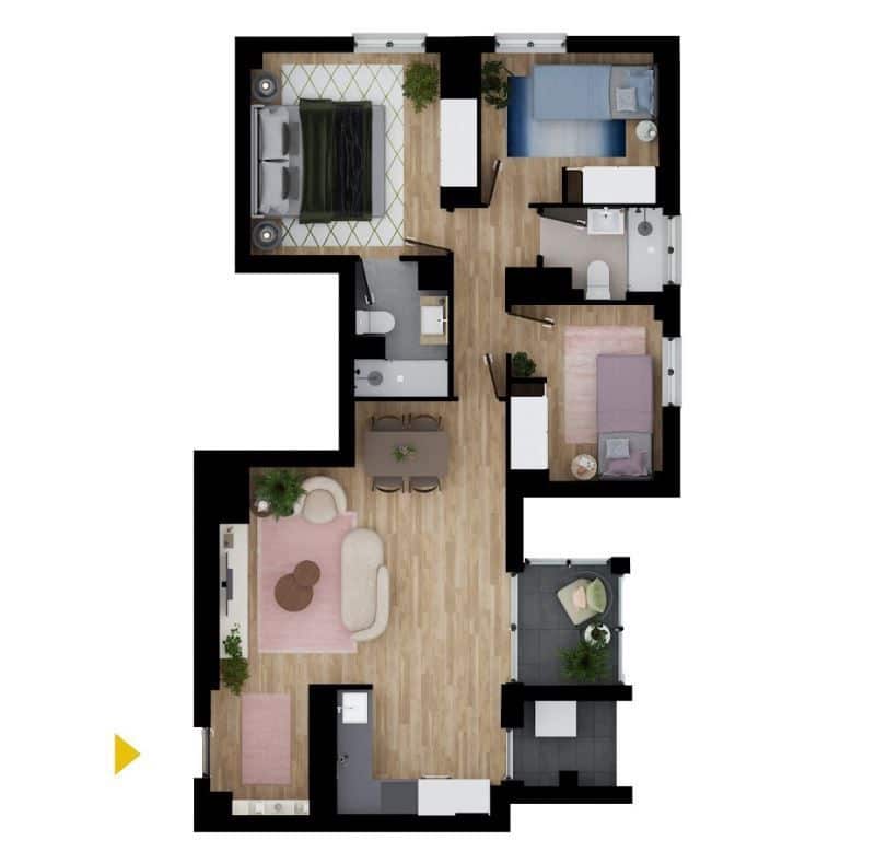 3 Zimmer Wohnung zu verkaufen in Malaga Stadt mit Garage - 449.000 € (Ref: 7570387)