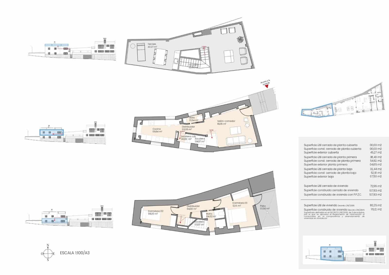 2 soveværelse Byhus til salg i Malaga by med garage - € 880.000 (Ref: 8988044)
