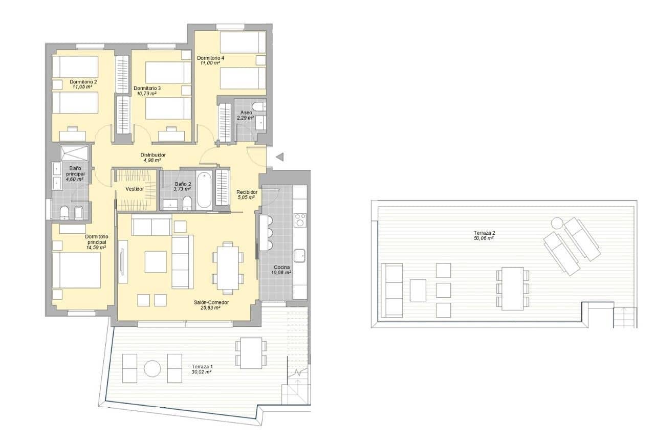 4 chambre Penthouse à vendre à Malaga ville avec piscine garage - 1 190 000 € (Ref: 9426881)