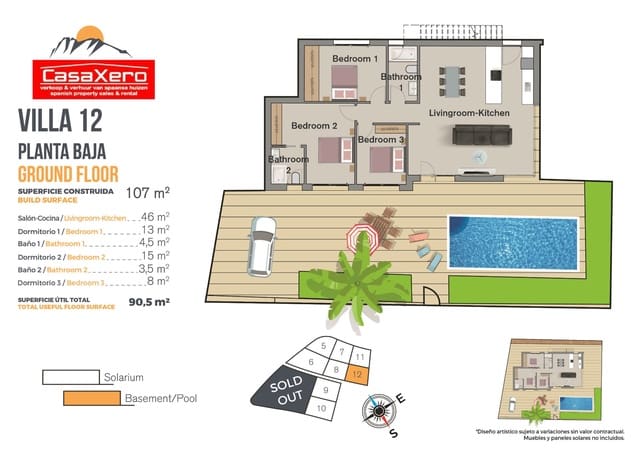 3 sypialnia Willa na sprzedaż w Balcón de Finestrat - Terra Marina, Finestrat z basenem - 540 000 € (Ref: 9189846)