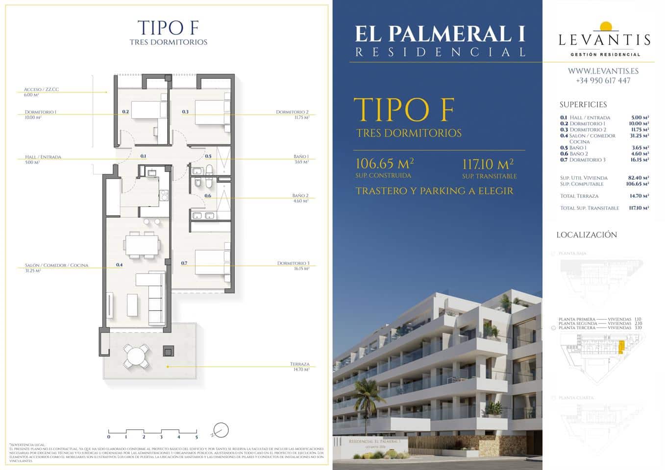 3 sovrum Lägenhet till salu i Garrucha med pool garage - 209 965 € (Ref: 10165545)