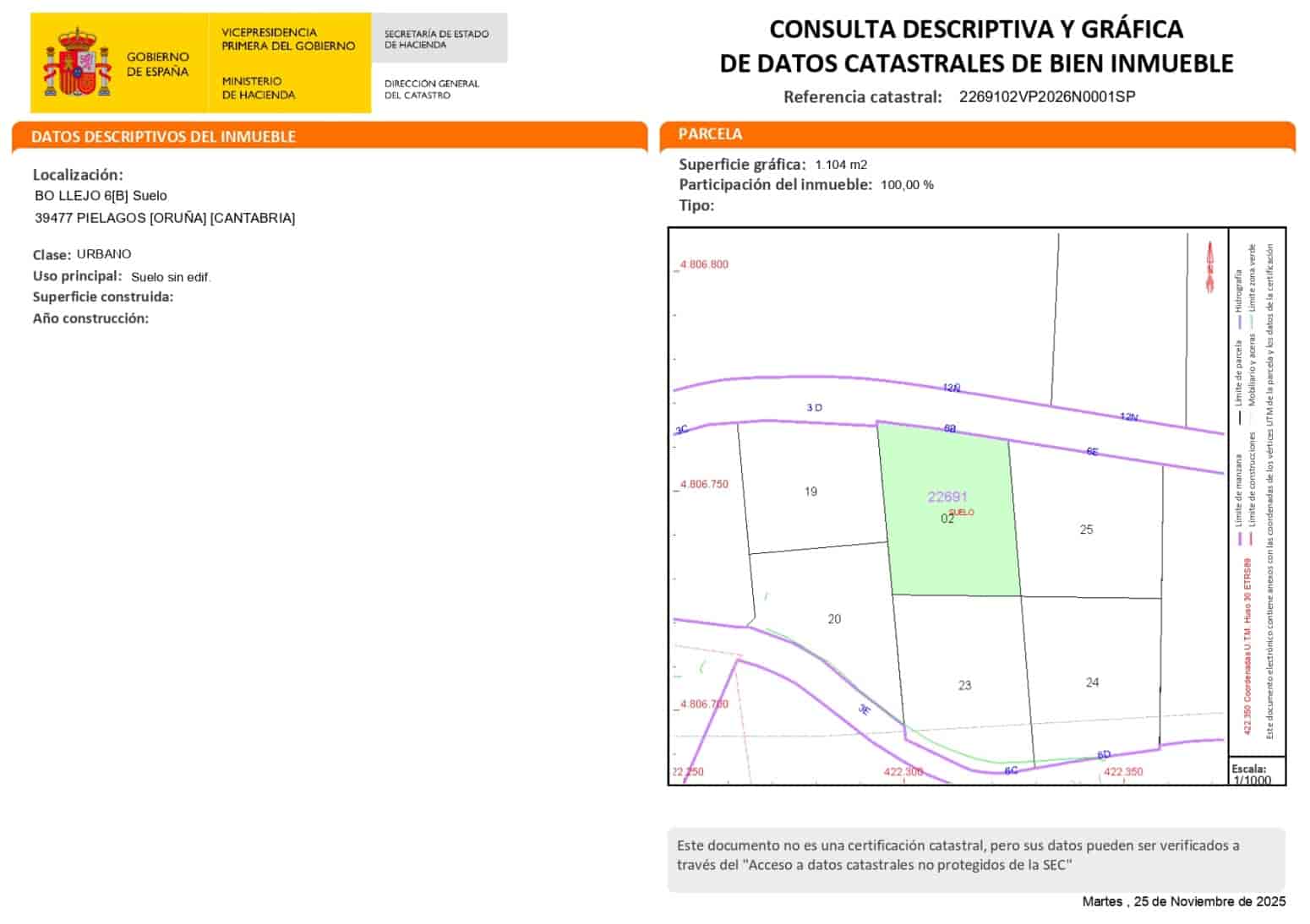 Bouwgrond te koop in Oruna - € 125.000 (Ref: 9410722)