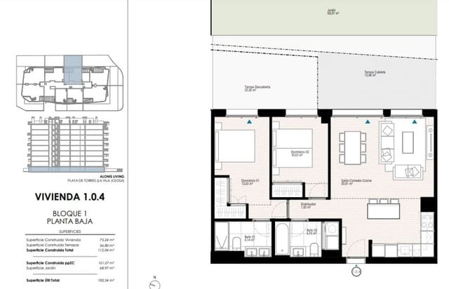 2 camera da letto Appartamento in vendita in Platja Vila Joiosa - Platja de Torres, La Villajoyosa / Vila Joiosa con piscina garage - 433.000 € (Rif: 8812123)