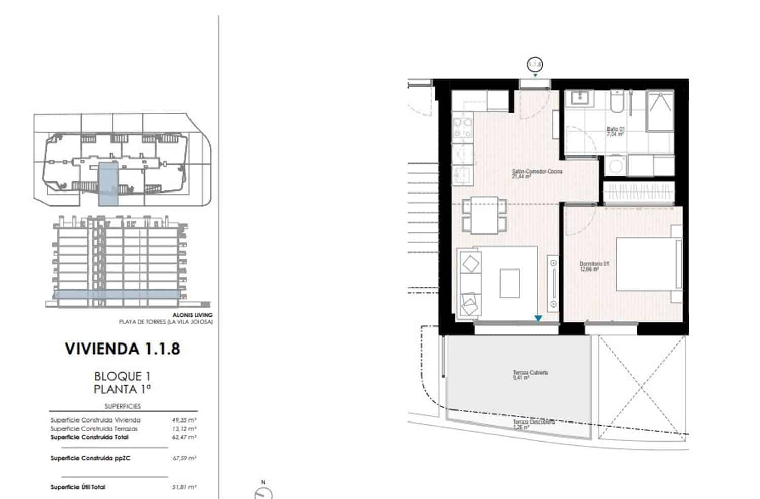 1 makuuhuone Huoneisto myytävänä paikassa La Villajoyosa / Vila Joiosa mukana uima-altaan 
autotalli - 325 000 € (Ref: 8812124)