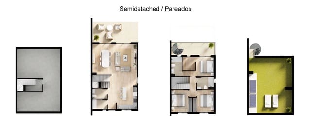 Pareado de 3 habitaciones en Finestrat en venta con piscina garaje - 450.000 € (Ref: 8238478)
