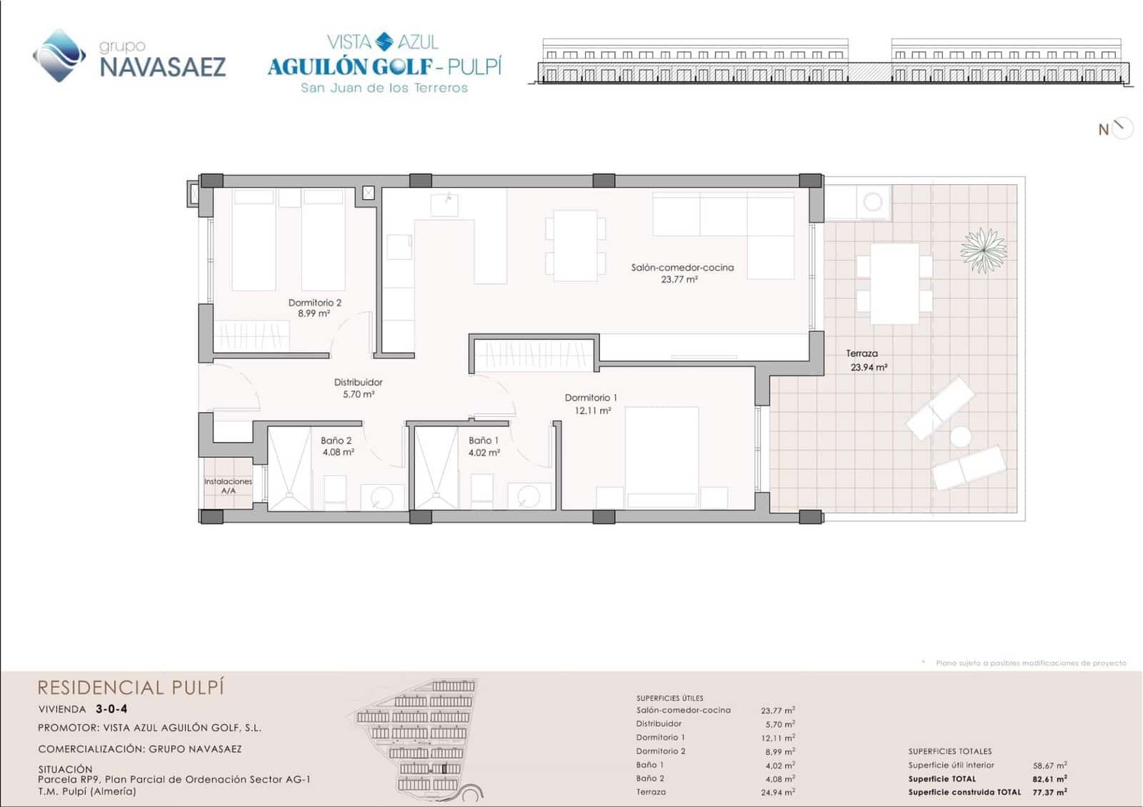 2 camera da letto Appartamento in vendita in Pulpi con piscina garage - 199.900 € (Rif: 10174107)