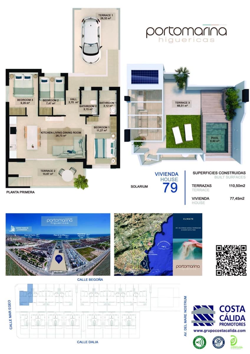 Apartamento de 3 habitaciones en Torre de la Horadada en venta con piscina - 460.000 € (Ref: 7357504)