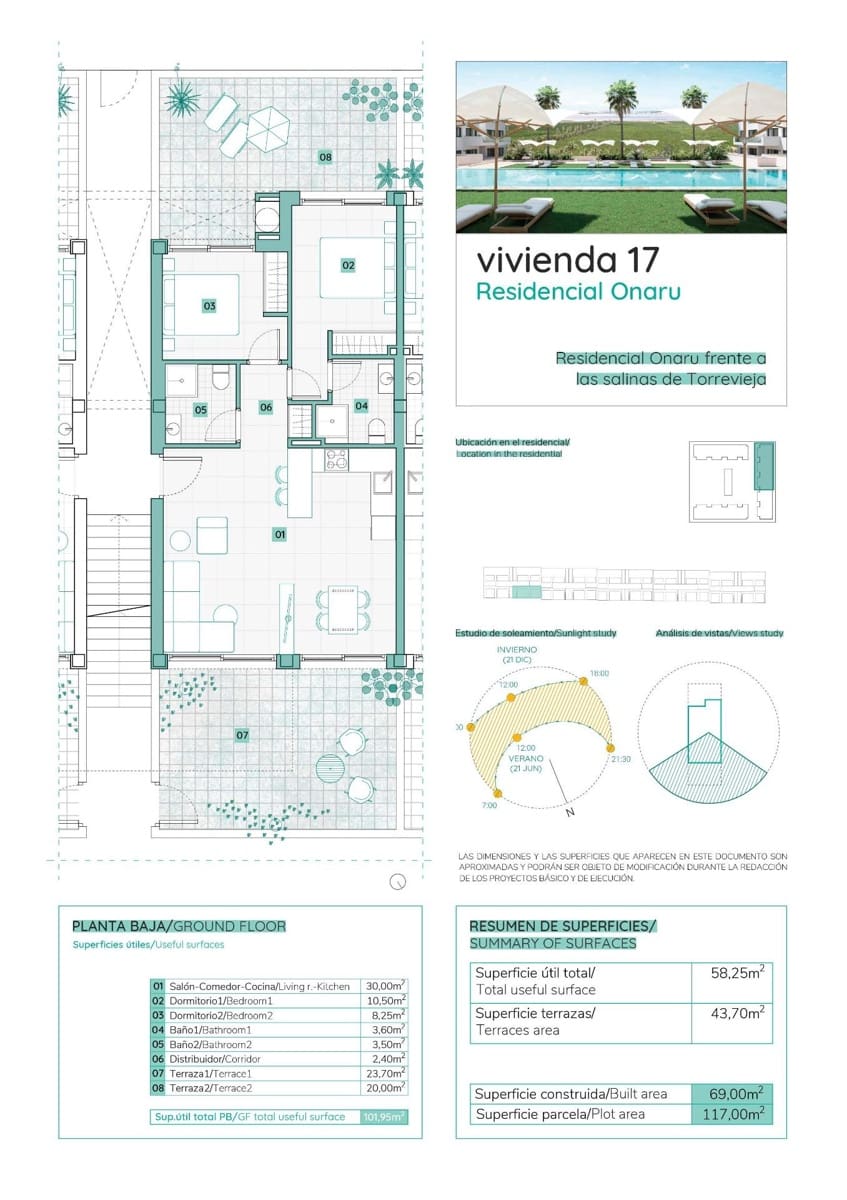 2 bedroom Bungalow for sale in Torrevieja with pool garage - € 289,900 (Ref: 8216252)