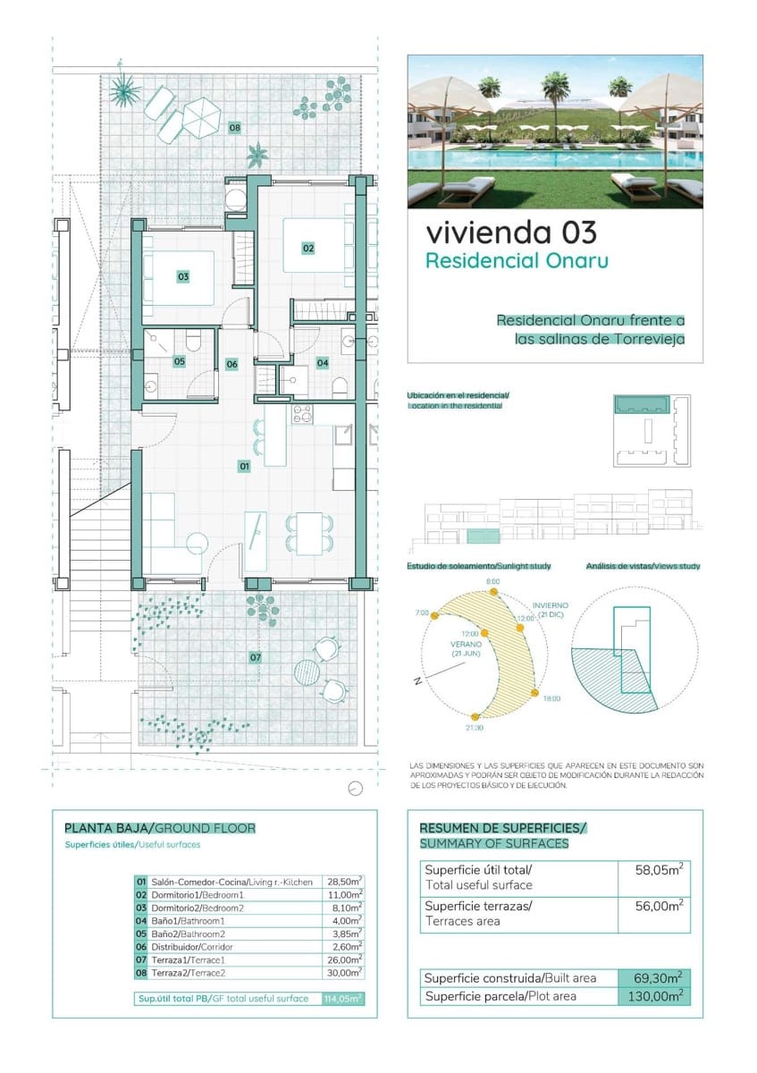 2 bedroom Bungalow for sale in Torrevieja with pool garage - € 289,900 (Ref: 8216252)