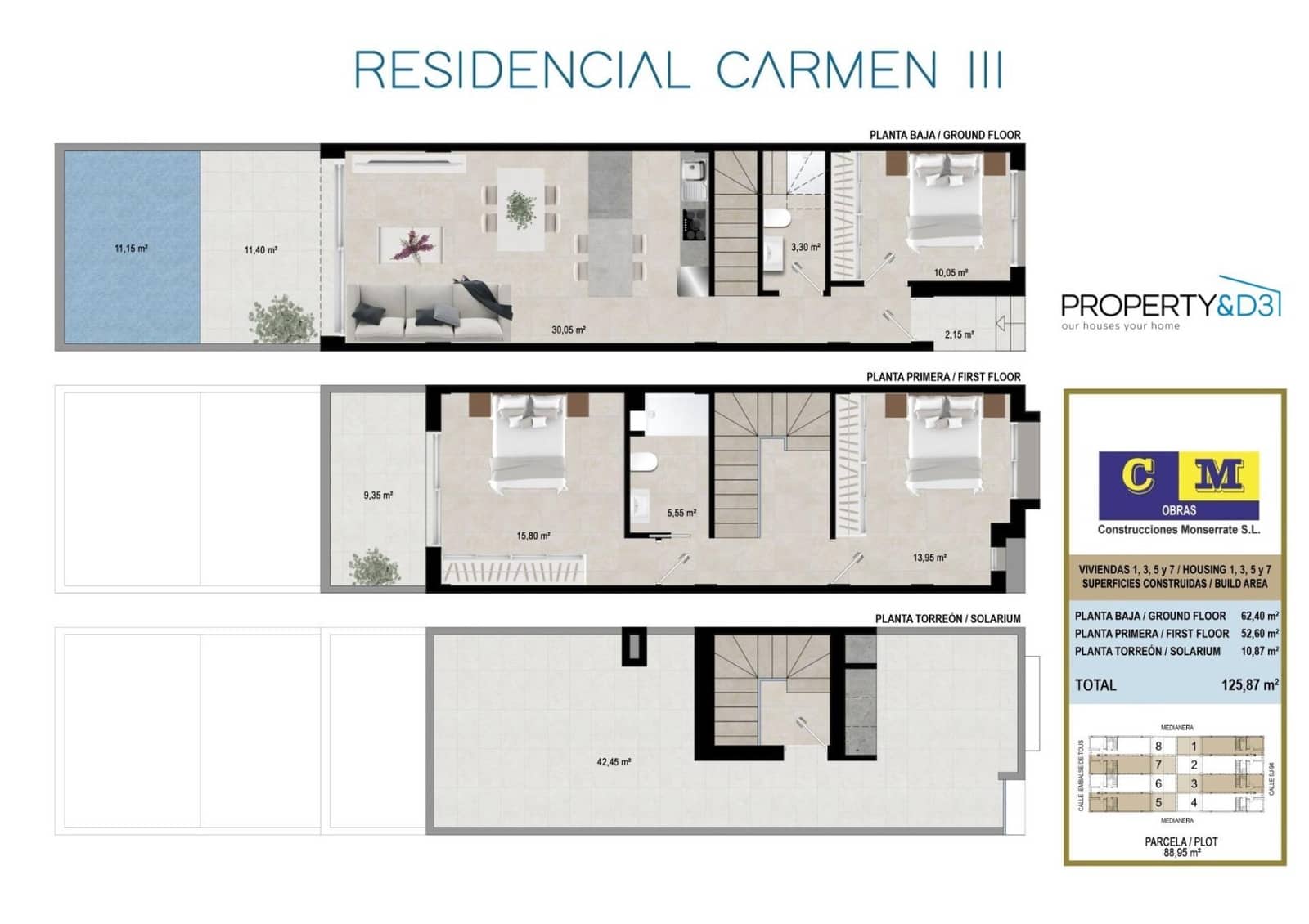 3 soveværelse Rækkehus til salg i San Javier med swimmingpool - € 245.900 (Ref: 8597440)