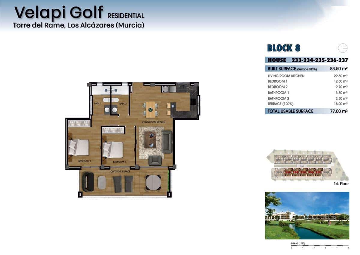 2 Zimmer Apartment zu verkaufen in Los Alcazares mit Pool Garage - 235.000 € (Ref: 8597442)