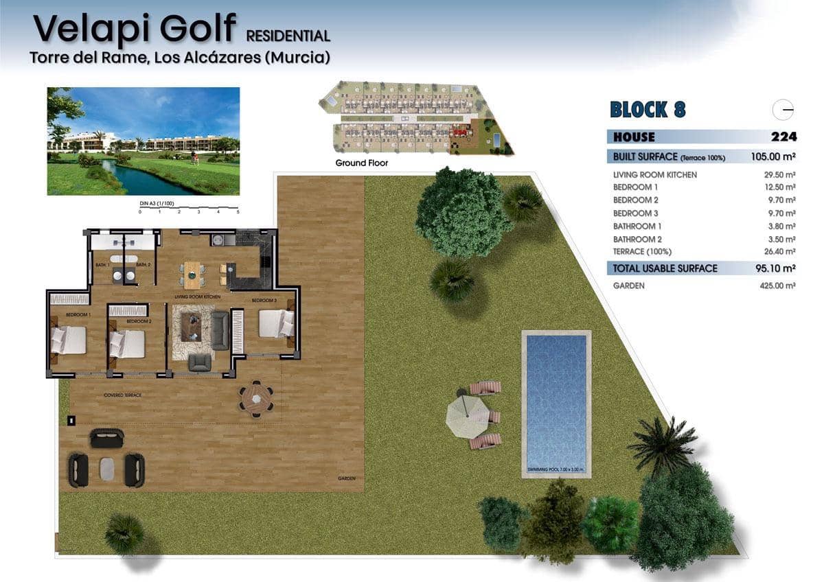 2 Zimmer Apartment zu verkaufen in Los Alcazares mit Pool Garage - 235.000 € (Ref: 8597442)