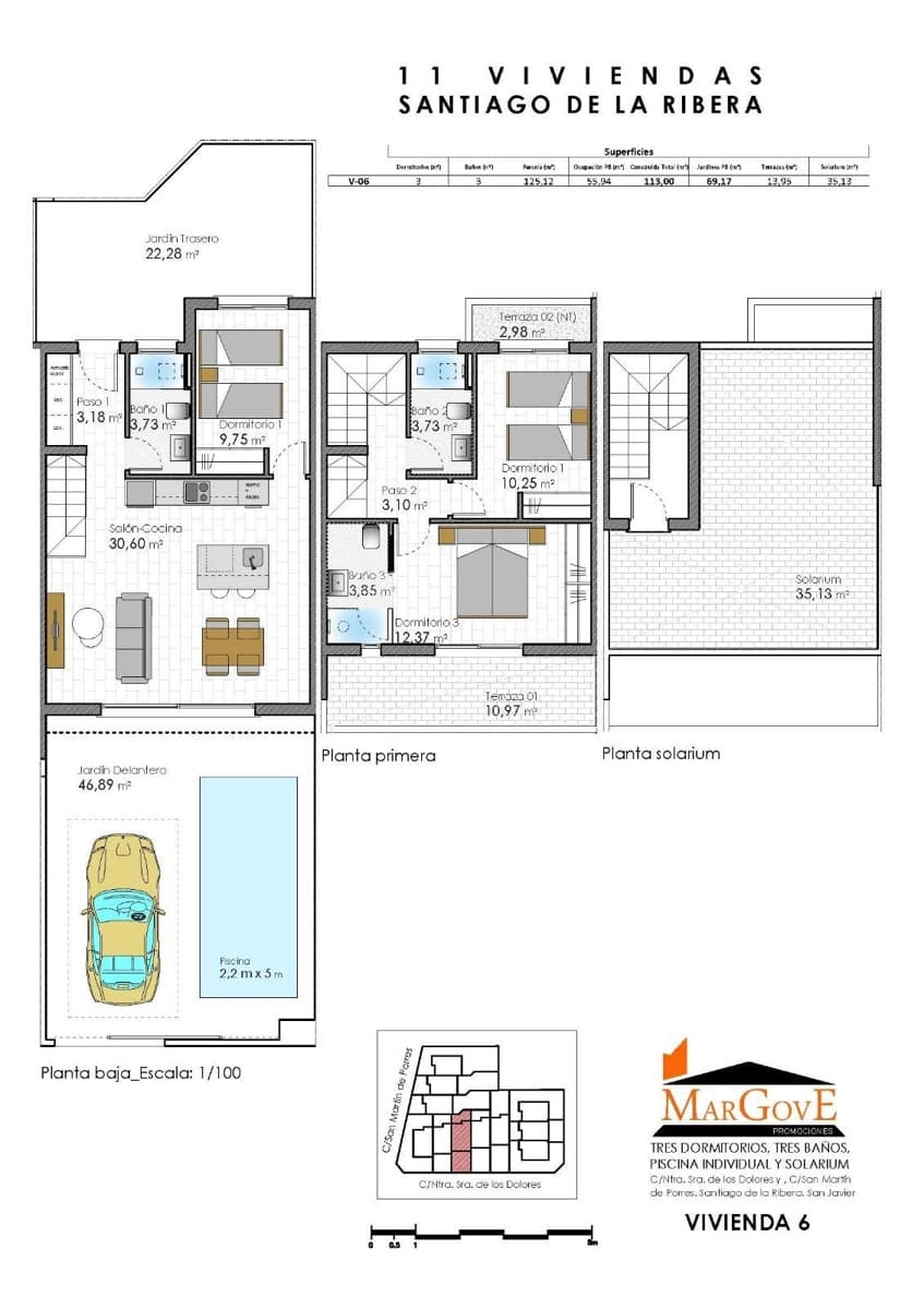 3 bedroom Apartment for sale in Santiago de la Ribera with pool - € 425,000 (Ref: 8836940)