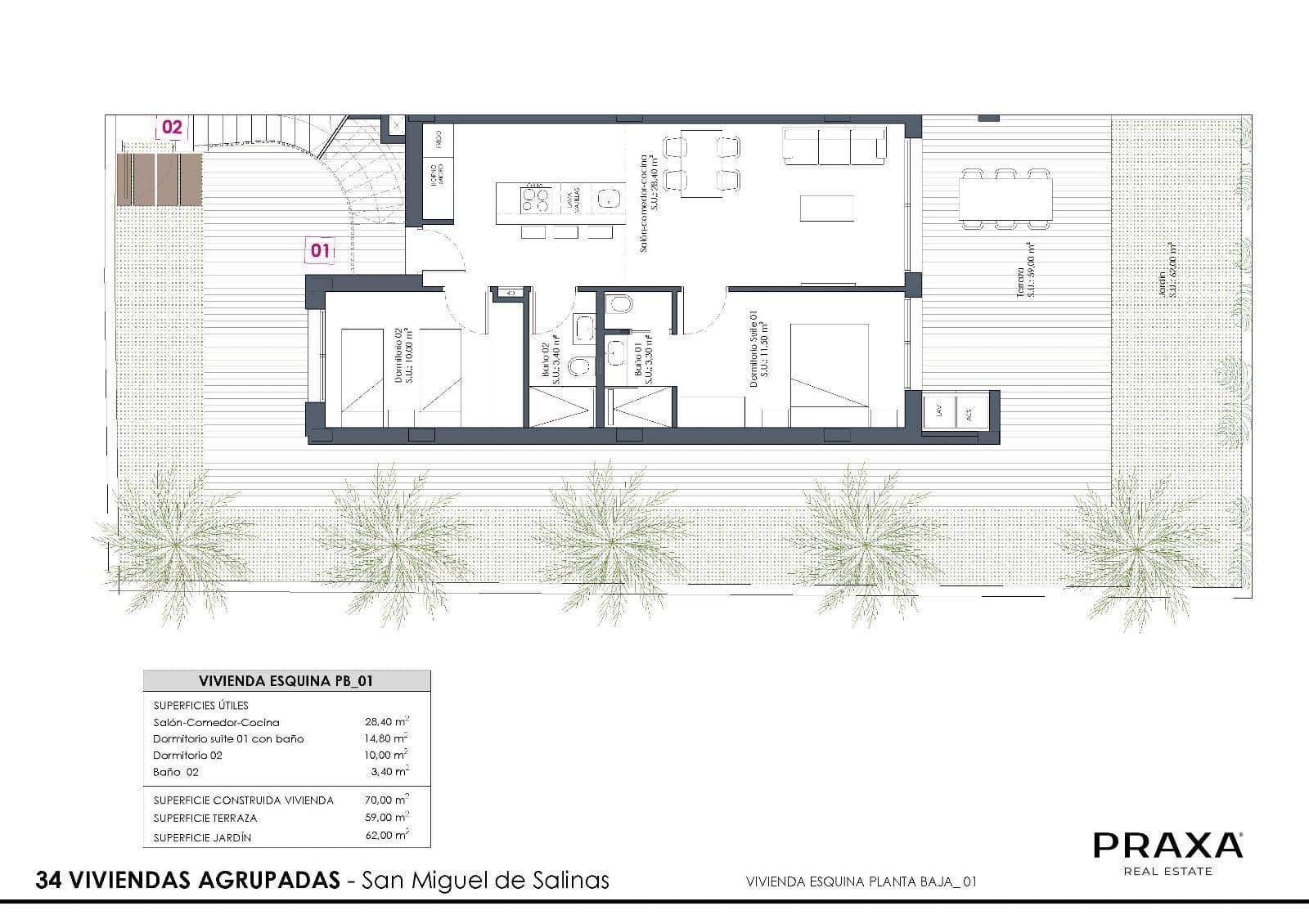 2 soverom Bungalow til salgs i San Miguel de Salinas med svømmebasseng - € 199 000 (Ref: 8838529)