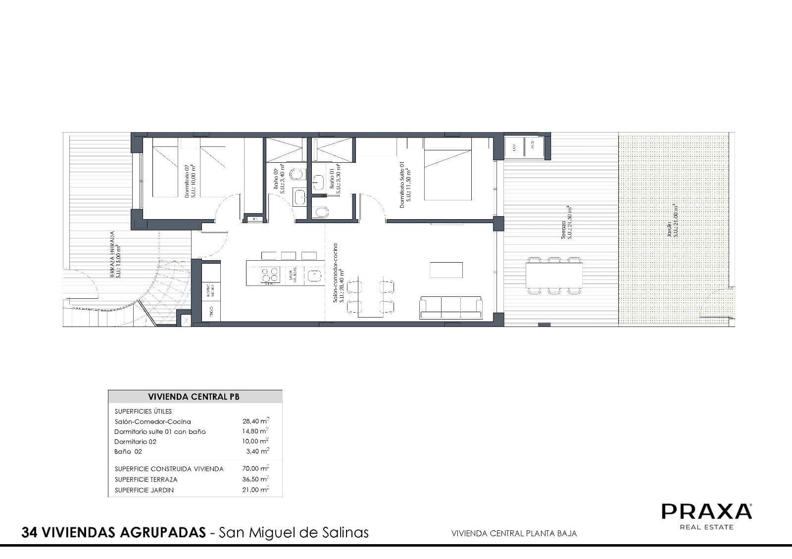 2 soverom Bungalow til salgs i San Miguel de Salinas med svømmebasseng - € 199 000 (Ref: 8838529)