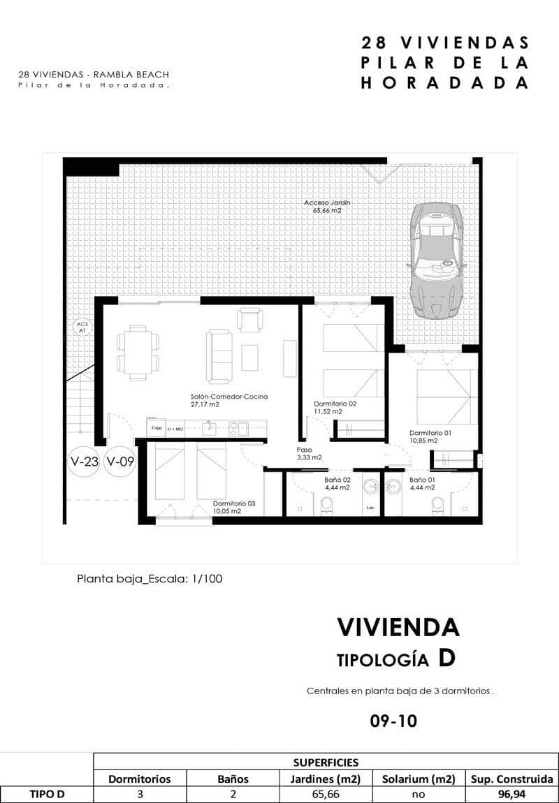 2 bedroom Bungalow for sale in Pilar de la Horadada with pool - € 215,000 (Ref: 8972649)