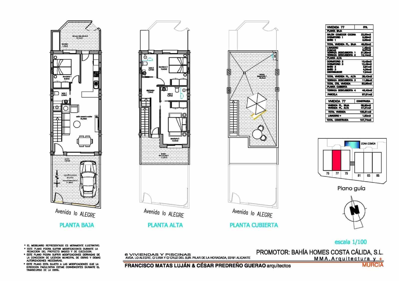 3 bedroom Terraced Villa for sale in Pilar de la Horadada with pool - € 354,900 (Ref: 9032360)