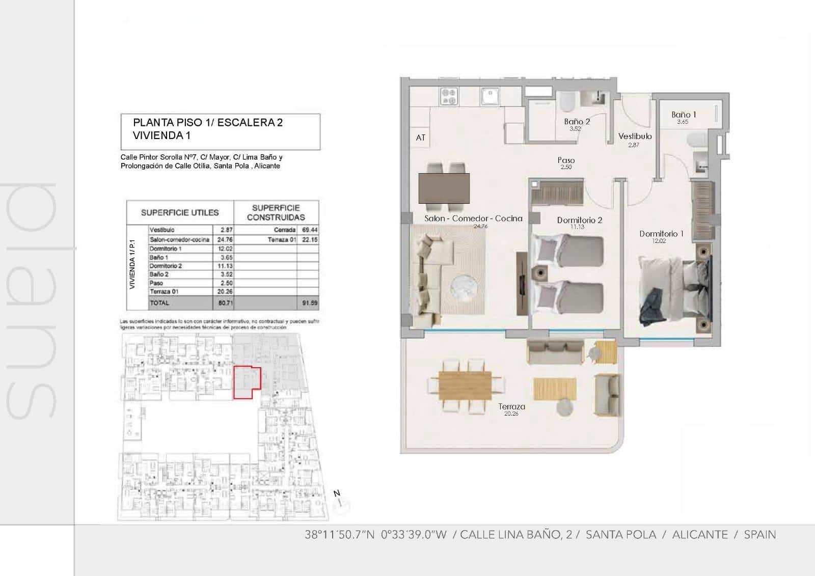 2 bedroom Apartment for sale in Santa Pola - € 245,000 (Ref: 9295024)