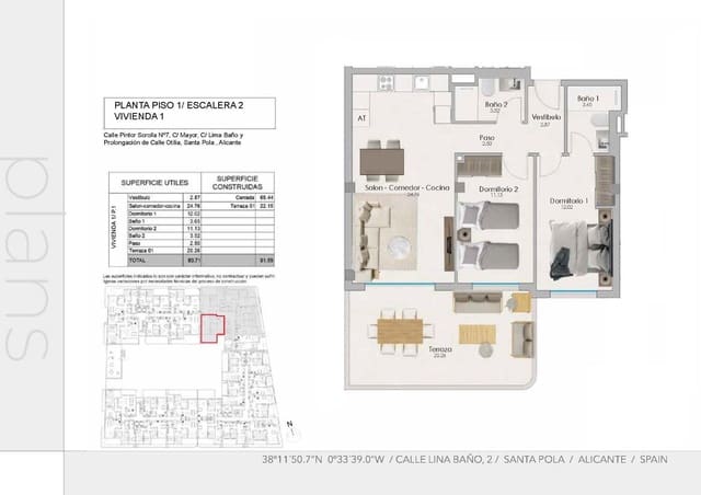 2 soverom Leilighet til salgs i Santa Pola - € 245 000 (Ref: 9295024)