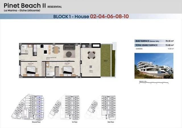 Apartamento de 2 habitaciones en El Pinet, Elche / Elx en venta con piscina - 246.000 € (Ref: 9427338)