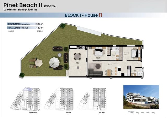 Apartamento de 2 habitaciones en El Pinet, Elche / Elx en venta con piscina - 246.000 € (Ref: 9427338)