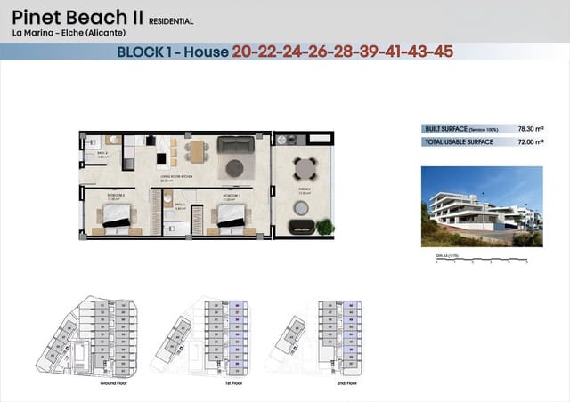 Apartamento de 2 habitaciones en El Pinet, Elche / Elx en venta con piscina - 246.000 € (Ref: 9427338)