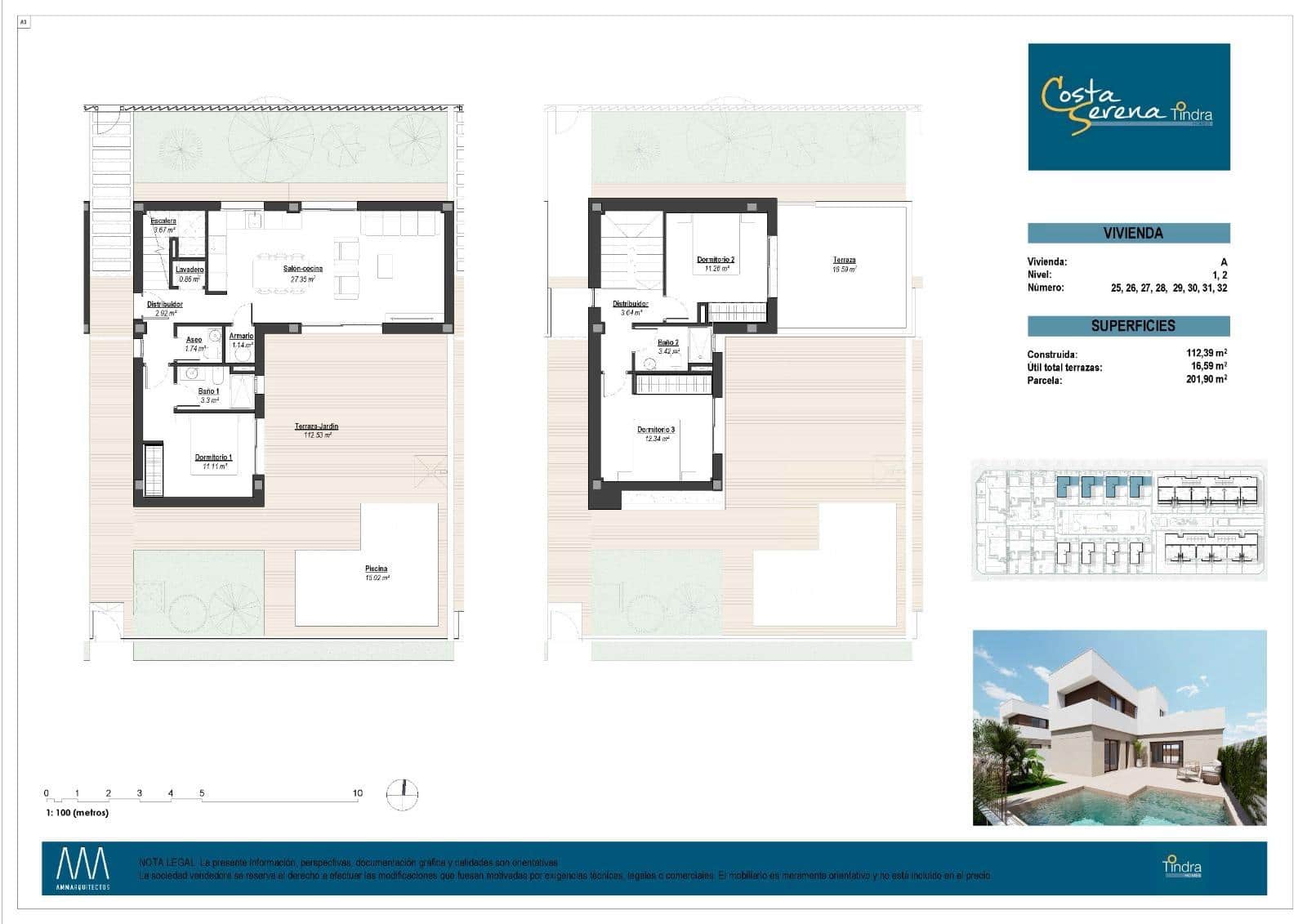 3 makuuhuone Huvila myytävänä paikassa Los Alcazares - 429 000 € (Ref: 9596300)