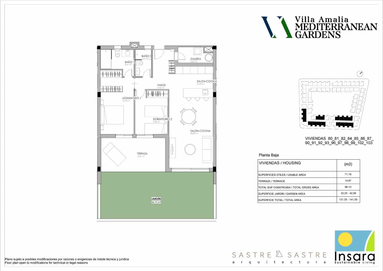 2 chambre Bungalow à vendre à La Veleta avec piscine garage - 370 000 € (Ref: 9627711)