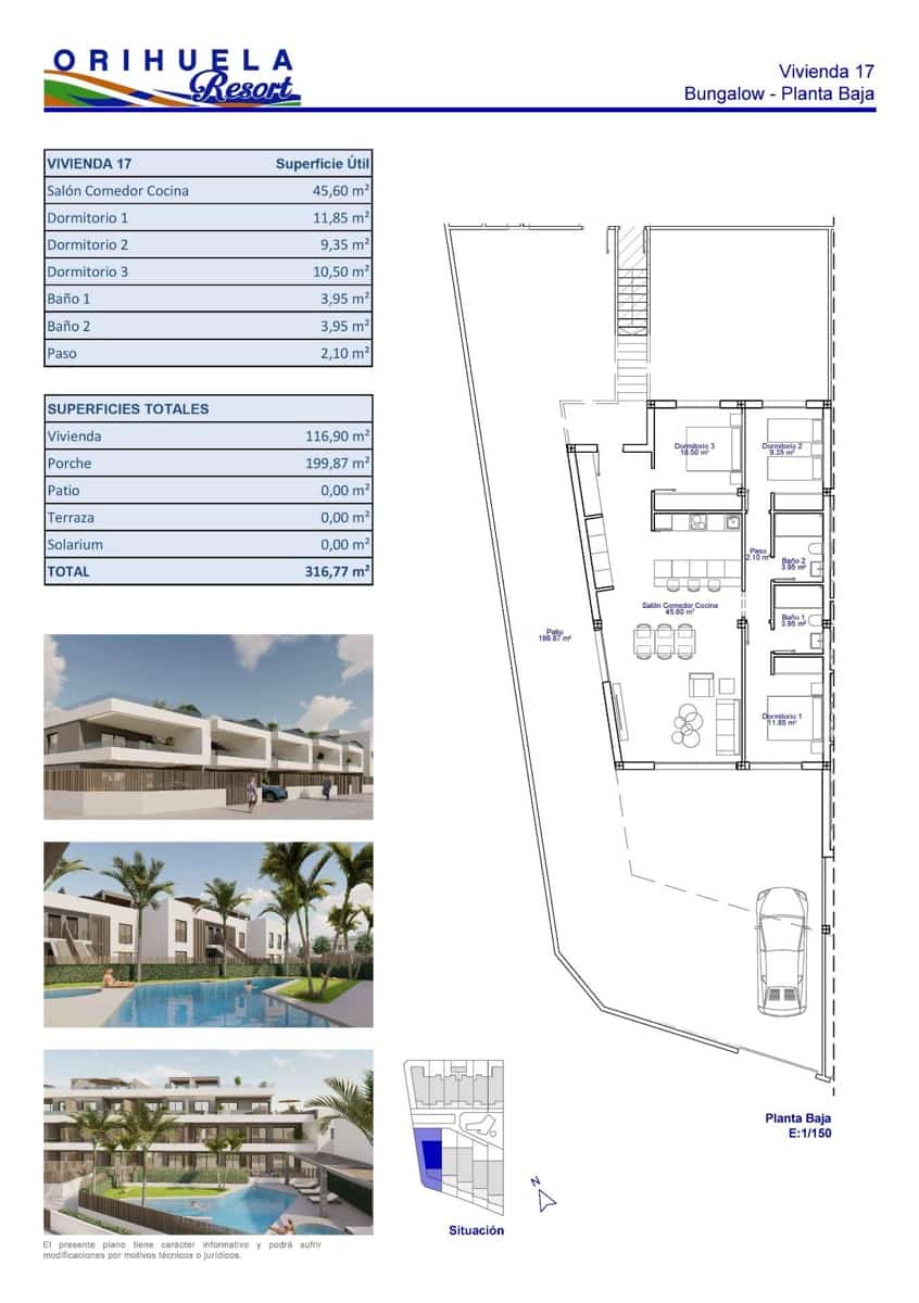 2 makuuhuone Huoneisto myytävänä paikassa Pilar de la Horadada mukana uima-altaan 
autotalli - 295 000 € (Ref: 9652123)