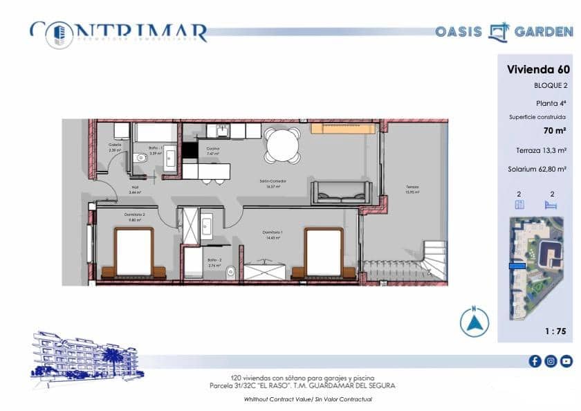 2 slaapkamer Appartement te koop in El Raso met zwembad garage - € 295.000 (Ref: 9849518)