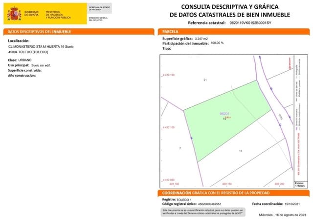 Building Plot for sale in Toledo city - € 129,000 (Ref: 7819538)