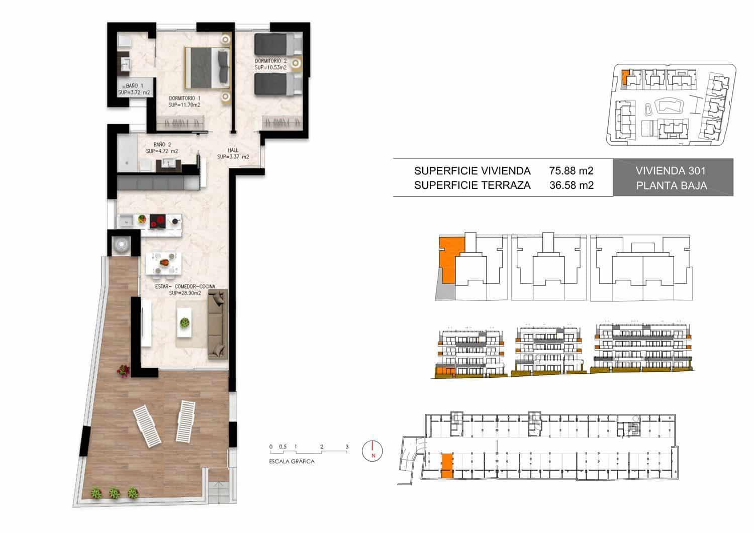 2 soveværelse Lejlighed til salg i Orihuela Costa med swimmingpool garage - € 318.000 (Ref: 8769886)
