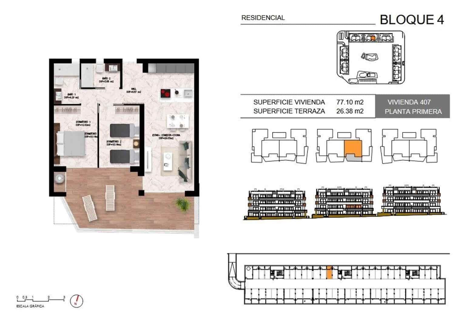 2 Zimmer Apartment zu verkaufen in Torrevieja mit Pool Garage - 288.000 € (Ref: 9371246)