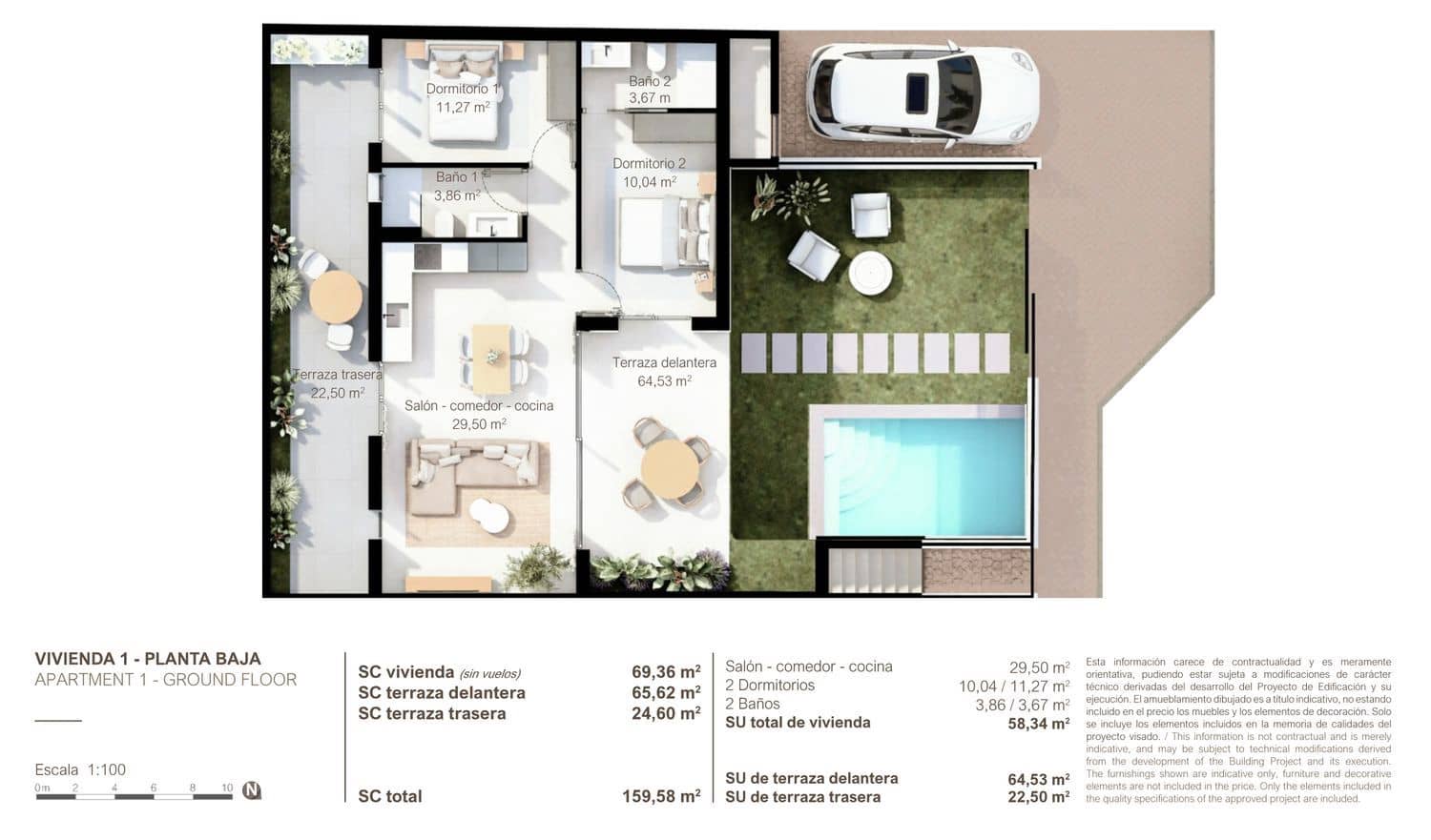 2 soverom Leilighet til salgs i Lo Pagan med svømmebasseng garasje - € 324 900 (Ref: 9891675)