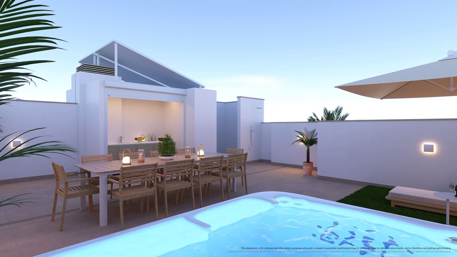 2 soverom Bungalow til salgs i Torre de la Horadada med svømmebasseng - € 375 000 (Ref: 9653293)