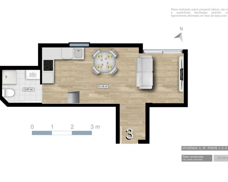 Leilighet til salgs i Torrevieja med svømmebasseng garasje - € 116 000 (Ref: 10019915)