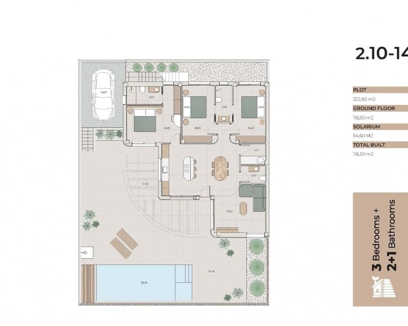 3 soverom Villa til salgs i Algorfa med svømmebasseng - € 650 000 (Ref: 10101065)