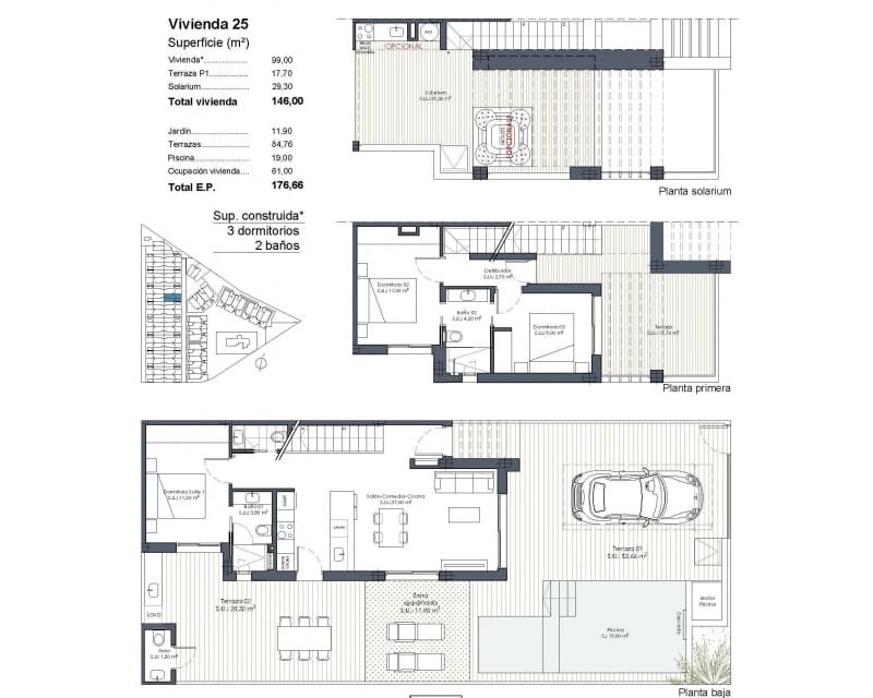 3 chambre Villa/Maison à vendre à Los Alcazares avec piscine garage - 469 000 € (Ref: 10101069)