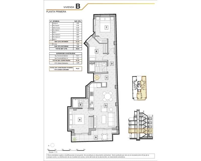 3 makuuhuone Huoneisto myytävänä paikassa Guardamar del Segura mukana uima-altaan - 275 000 € (Ref: 10101075)