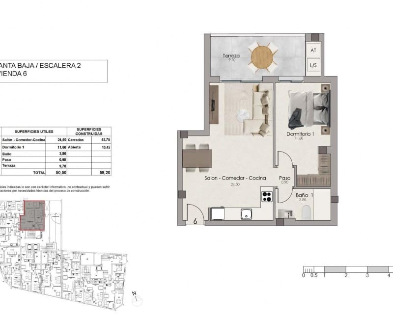 1 soveværelse Lejlighed til salg i Santa Pola med swimmingpool garage - € 205.000 (Ref: 10167066)