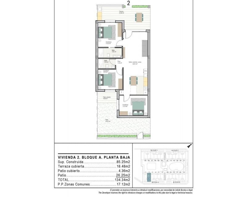 3 sovrum Lägenhet till salu i San Cayetano med pool garage - 263 900 € (Ref: 10169167)