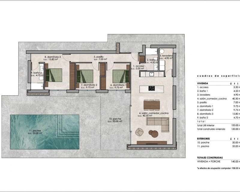 3 slaapkamer Villa te koop in Lel met zwembad garage - € 402.000 (Ref: 10169172)