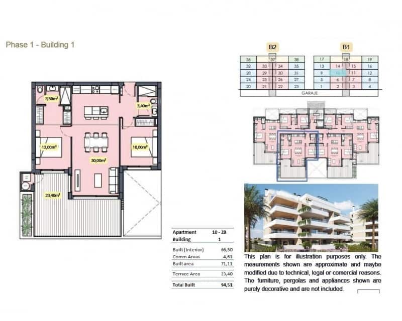 2 soveværelse Lejlighed til salg i Torre-Pacheco med swimmingpool garage - € 291.000 (Ref: 10169177)
