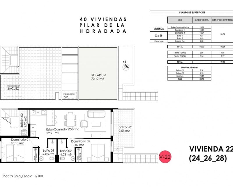 2 soveværelse Lejlighed til salg i Pilar de la Horadada med swimmingpool garage - € 265.000 (Ref: 10169181)