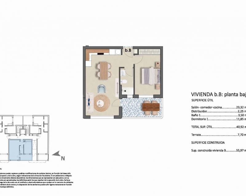 1 sypialnia Apartament na sprzedaż w Torre de la Horadada z basenem - 245 900 € (Ref: 10169201)