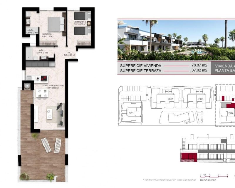 2 sovrum Lägenhet till salu i Ciudad Quesada med pool garage - 314 000 € (Ref: 10169204)