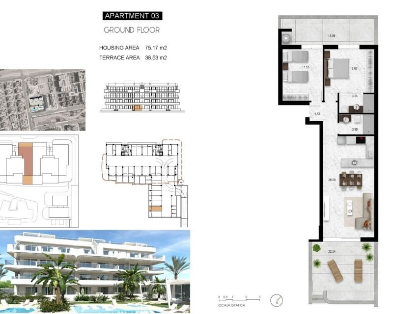 2 bedroom Apartment for sale in Cabo Roig with pool garage - € 369,000 (Ref: 10169205)